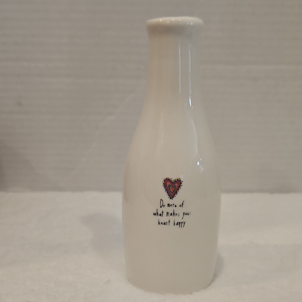 Natural Life White Bud Vase Inspiration "Do more of what makes your heart happy"